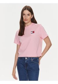 Tommy Jeans T-Shirt Graphic DW0DW17365 Różowy Boxy Fit. Kolor: różowy. Materiał: bawełna