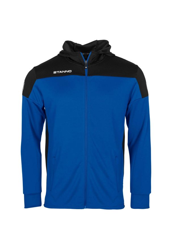 STANNO - Dziecięca kurtka dresowa z kapturem i zamkiem błyskawicznym Stanno Pride. Typ kołnierza: kaptur. Kolor: wielokolorowy, niebieski, czarny. Materiał: dresówka