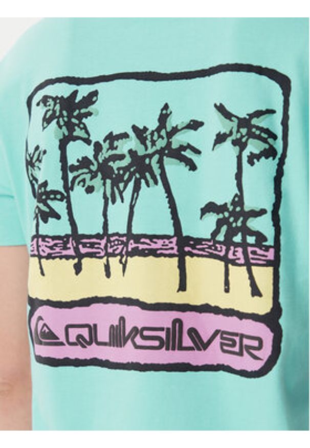 Quiksilver T-Shirt EQWZT03181 Turkusowy Relaxed Fit. Kolor: turkusowy. Materiał: bawełna