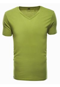 Ombre Clothing - Zestaw koszulek bawełnianych V-NECK 3-pak - mix V3 Z29 - XXL. Kolor: czerwony. Materiał: bawełna