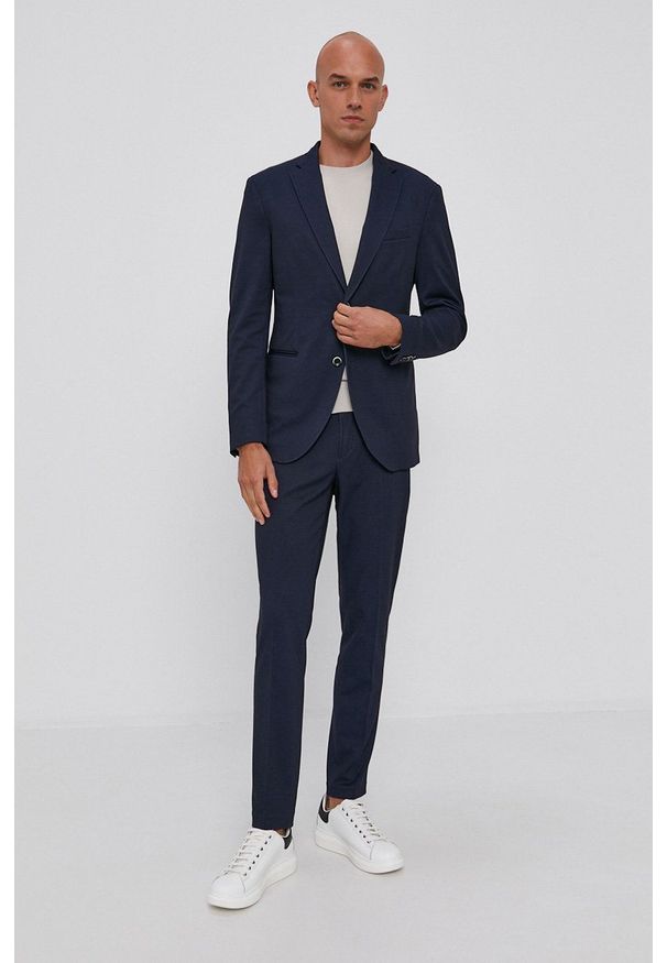 Sisley - Marynarka. Okazja: na co dzień. Kolor: niebieski. Styl: klasyczny, casual