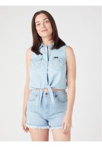 Wrangler Top W5WTHWXAZ 112334379 Błękitny Regular Fit. Kolor: niebieski. Materiał: bawełna