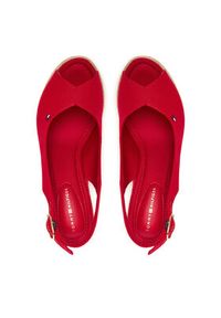 TOMMY HILFIGER - Tommy Hilfiger Espadryle Flag High Wedge Espad Slingback FW0FW09343 Czerwony. Kolor: czerwony. Materiał: materiał #5