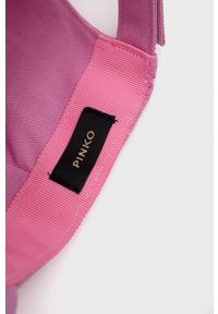 Pinko czapka bawełniana kolor różowy z aplikacją. Kolor: różowy. Materiał: bawełna. Wzór: aplikacja #4