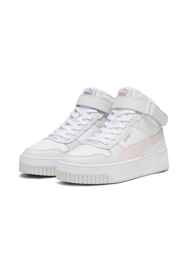 Puma - Damskie sneakersy Carina Street Mid PUMA White Frosty Pink Feather Gray. Kolor: wielokolorowy, szary, różowy, biały. Sezon: lato