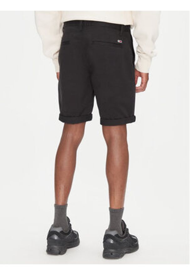 Tommy Jeans Szorty materiałowe Scanton DM0DM21950 Czarny Slim Fit. Kolor: czarny. Materiał: bawełna