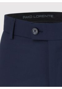 Pako Lorente - PAKO LORENTE – Granatowe spodnie garniturowe z wełną. Okazja: na spotkanie biznesowe. Kolor: niebieski. Materiał: wełna. Styl: biznesowy #4