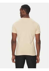 Karl Lagerfeld - KARL LAGERFELD T-Shirt 755067 552241 Beżowy Regular Fit. Typ kołnierza: dekolt w karo. Kolor: beżowy. Materiał: bawełna #3
