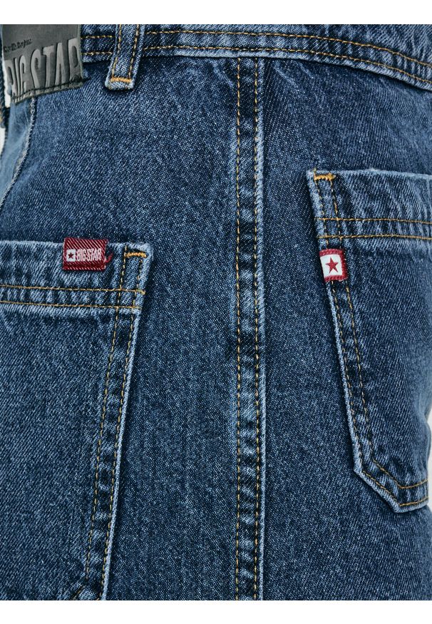 Big-Star - Jeansy damskie z szeroką nogawką niebieskie Celin 492. Stan: podwyższony. Kolor: niebieski. Sezon: lato. Styl: rockowy, klasyczny, retro