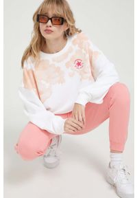 Converse spodnie dresowe kolor różowy gładkie. Kolor: różowy. Materiał: dresówka. Wzór: gładki #2
