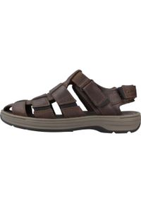 Sandały Clarks Model Saltway Cove Kolor Brązowy. Kolor: brązowy. Materiał: tkanina, skóra. Sport: turystyka piesza