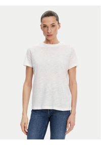 Calvin Klein T-Shirt K20K208248 Biały Relaxed Fit. Kolor: biały. Materiał: len