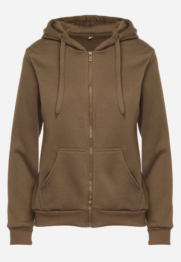 Born2be - Ciemnozielona Bluza z Kapturem Sithi. Okazja: na co dzień. Typ kołnierza: kaptur. Kolor: zielony. Materiał: jeans. Długość rękawa: długi rękaw. Długość: długie. Styl: klasyczny, casual