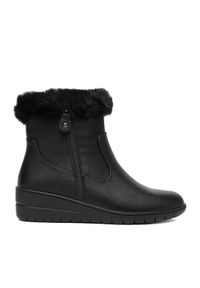 Clara Barson Botki CEO-RE23F677-5 Czarny. Kolor: czarny. Materiał: skóra, materiał #1