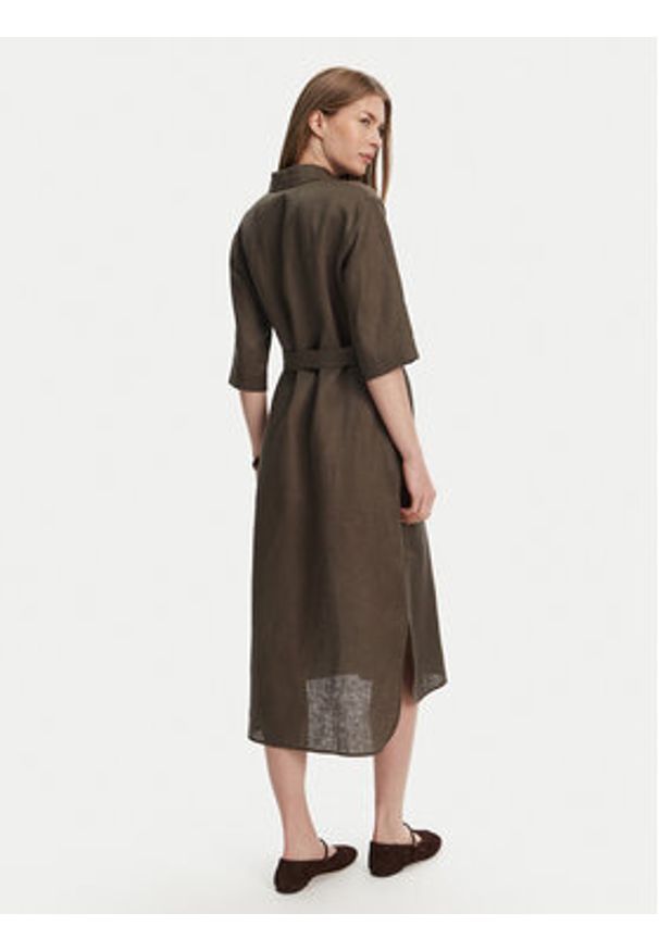 Max Mara Sukienka koszulowa Salute 2516221028 Zielony Regular Fit. Kolor: zielony. Materiał: len. Typ sukienki: koszulowe