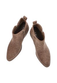 Brązowe Botki S.Barski Modne Obuwie Damskie W Stylu Boho. Kolor: brązowy. Materiał: syntetyk, materiał. Szerokość cholewki: normalna. Wzór: ażurowy, aplikacja. Sezon: jesień, wiosna. Obcas: na obcasie. Styl: boho. Wysokość obcasa: średni #3
