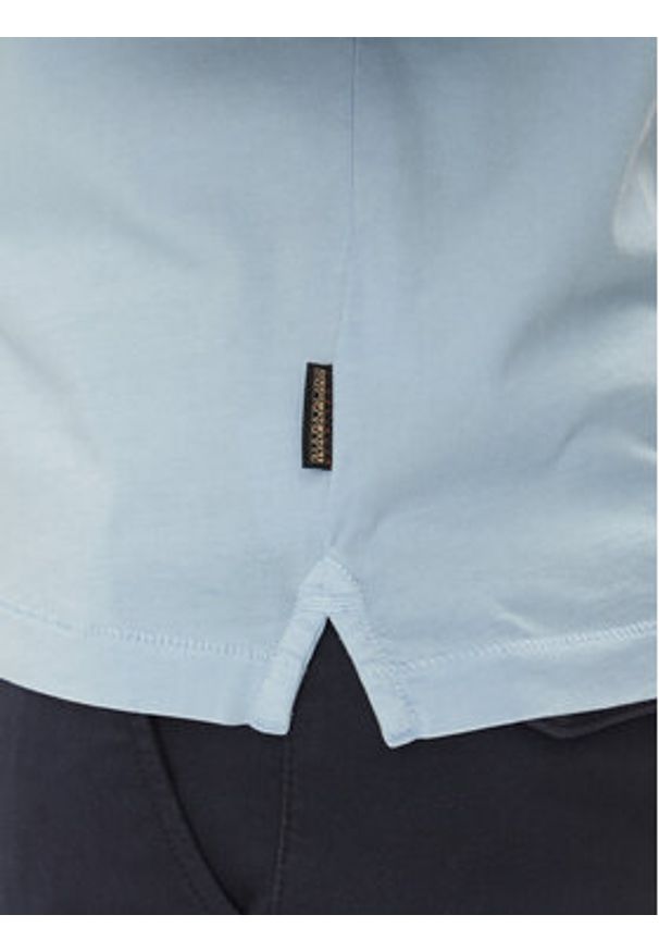 Napapijri Polo Elbas NP0A4GB4 Błękitny Regular Fit. Typ kołnierza: polo. Kolor: niebieski. Materiał: bawełna