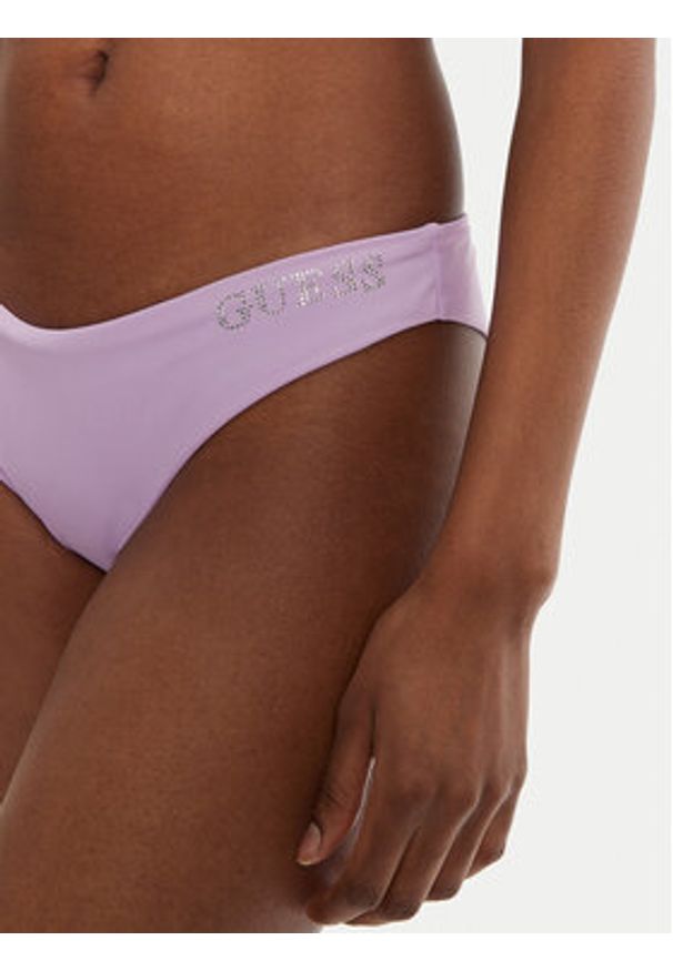 Guess Dół od bikini E4GO02 LY00K Fioletowy. Kolor: fioletowy. Materiał: syntetyk