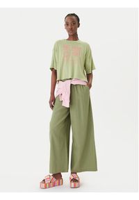 Roxy Spodnie materiałowe Lekeitio Break ERJNP03545 Zielony Wide Leg. Kolor: zielony. Materiał: len #2