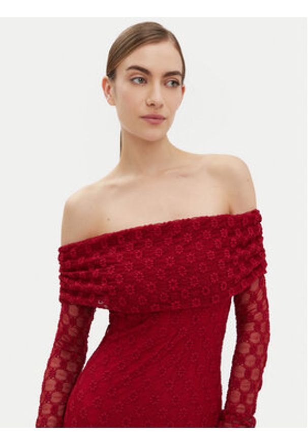 BARDOT - Bardot Sukienka wieczorowa 59776DB Czerwony Regular Fit. Kolor: czerwony. Materiał: bawełna, syntetyk. Styl: wizytowy