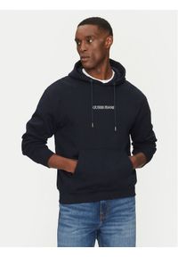 Guess Jeans Bluza M5RQ38 KCPR1 Granatowy Regular Fit. Kolor: niebieski. Materiał: bawełna #1