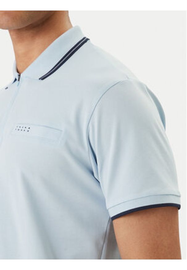 Jack & Jones Polo Fusion 12289953 Błękitny Regular Fit. Typ kołnierza: polo. Kolor: niebieski. Materiał: bawełna