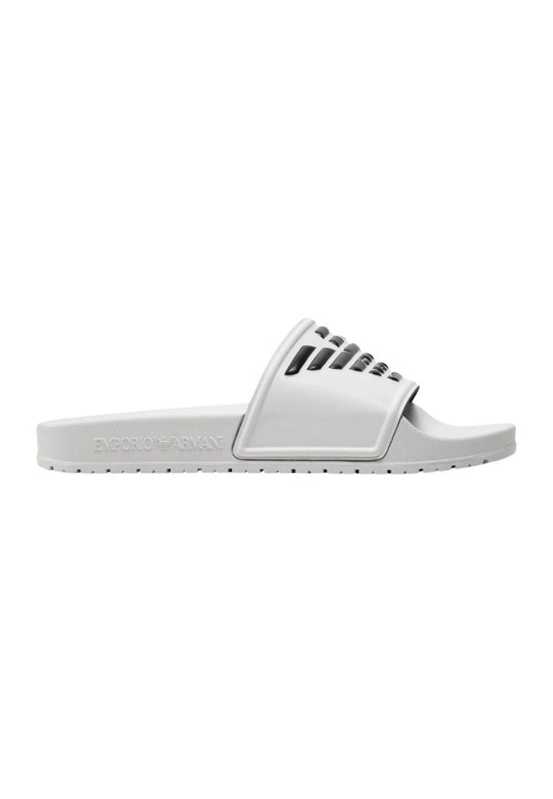 Emporio Armani - EMPORIO ARMANI Białe klapki Mules PVC logo, Rozmiar 43. Kolor: biały