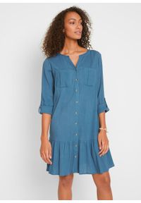 Sukienka kreszowana bonprix niebieski dżins. Kolor: niebieski #6