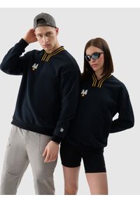 4f - 4F Bluza dresowa nierozpinana bez kaptura uniseks 4F x Drift Masters - czarna XXL. Okazja: na co dzień. Typ kołnierza: bez kaptura. Kolor: czarny. Materiał: dresówka. Wzór: ze splotem, nadruk, gładki. Styl: casual, sportowy, klasyczny #1