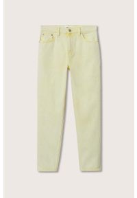 mango - Mango jeansy Mom80 damskie high waist. Stan: podwyższony. Kolor: żółty #11