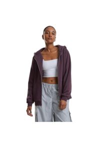 Damska bluza z kapturem zapinana na zamek Urban Classics. Typ kołnierza: kaptur. Kolor: fioletowy. Materiał: materiał #1