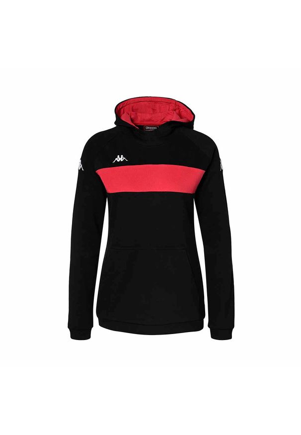 Damska bluza z kapturem Kappa Daccia. Typ kołnierza: kaptur. Kolor: czarny, różowy, wielokolorowy. Sport: fitness