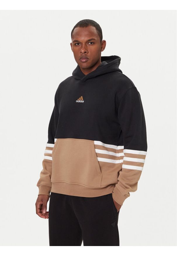 Adidas - adidas Bluza JY2797 Beżowy Loose Fit. Kolor: beżowy. Materiał: bawełna