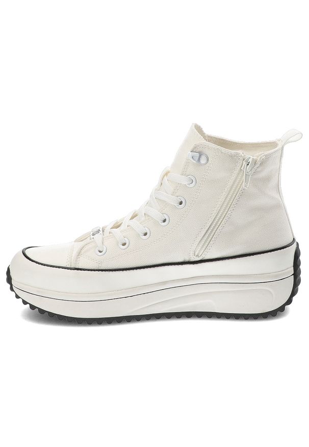 Białe Sneakersy Rieker Sportowe Obuwie Damskie. Okazja: na spacer. Kolor: biały. Materiał: materiał. Sezon: lato. Styl: sportowy. Sport: turystyka piesza