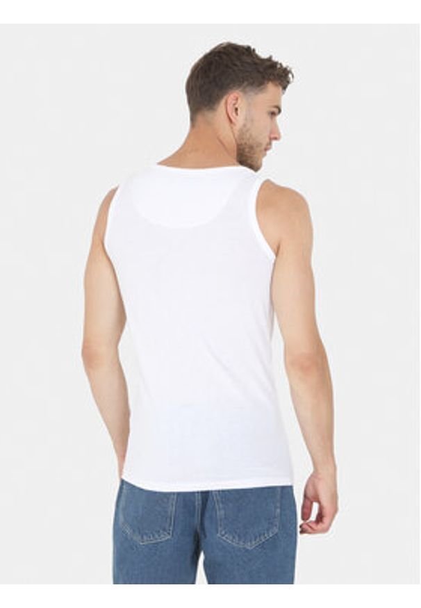 Brave Soul Tank top MV-149FALLEN Biały Slim Fit. Kolor: biały. Materiał: bawełna