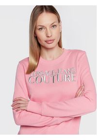 Versace Jeans Couture Bluza Logo 73HAIT01 Różowy Regular Fit. Typ kołnierza: kołnierzyk włoski. Kolor: różowy. Materiał: bawełna #5