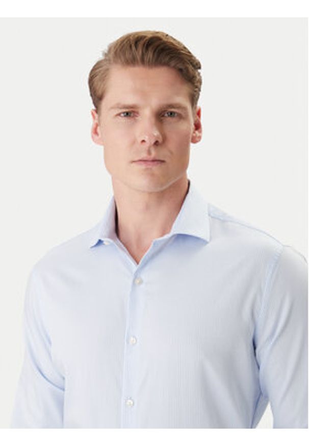 Calvin Klein Koszula LV019EU119 Błękitny Slim Fit. Kolor: niebieski. Materiał: bawełna