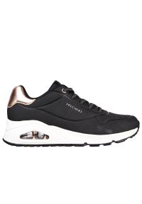 skechers - Buty Skechers Uno Shimmer Away 155196BLK - czarne. Zapięcie: sznurówki. Kolor: czarny. Materiał: skóra, syntetyk, guma. Szerokość cholewki: normalna. Model: Skechers Sport