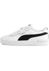 Puma - Damskie buty sportowe niskie skórzane biało czarne PUMA JADA. Kolor: czarny, biały, wielokolorowy. Materiał: skóra. Sport: turystyka piesza