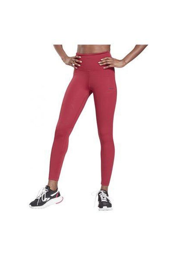 Legginsy damskie Reebok TS Lux Perform Perf. Kolor: czerwony. Materiał: materiał, nylon. Sport: bieganie
