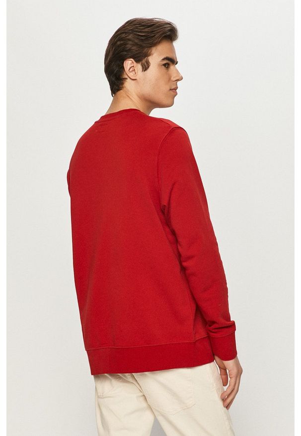 Wrangler - Bluza bawełniana. Okazja: na co dzień. Kolor: czerwony. Materiał: bawełna. Styl: casual