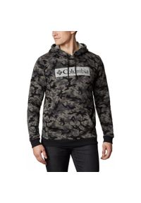 columbia - Bluza turystyczna męska Columbia Logo Printed Hoodie z kapturem. Typ kołnierza: kaptur. Kolor: czarny, zielony, wielokolorowy. Materiał: materiał #1