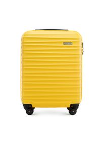 Wittchen - Walizka kabinowa z ABS-u z żebrowaniem żółta. Kolor: żółty. Materiał: poliester. Wzór: jednolity #1