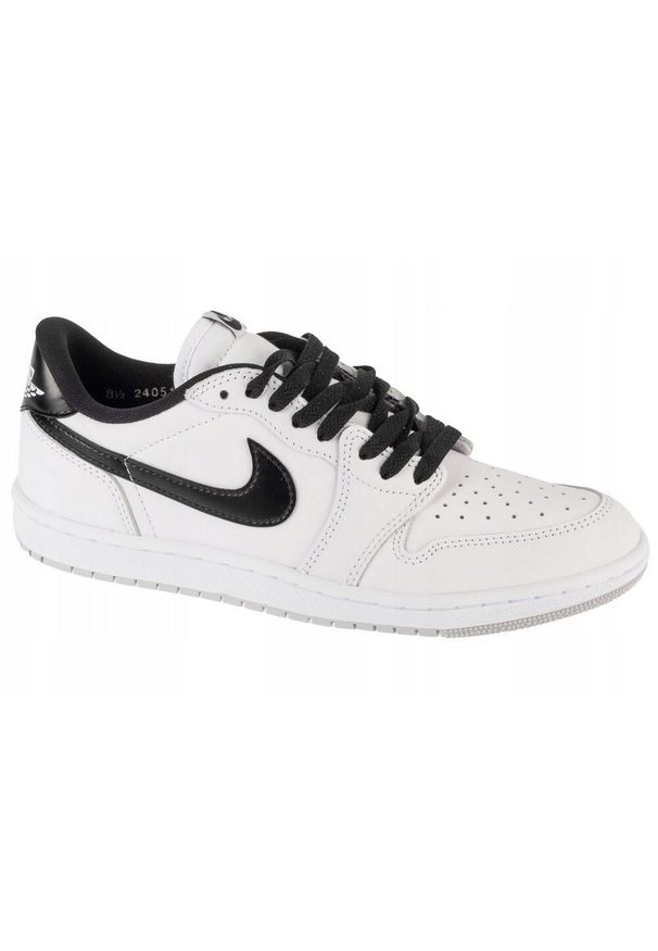 Nike - Męskie Buty Air Jordan 1 Leather Low. Kolor: biały. Sezon: zima