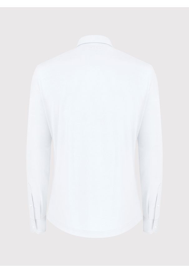 Pako Lorente - PAKO LORENTE – Biała koszula męska z długim rękawem. Kolor: niebieski, biały. Materiał: bawełna, poliester. Długość rękawa: długi rękaw. Długość: długie