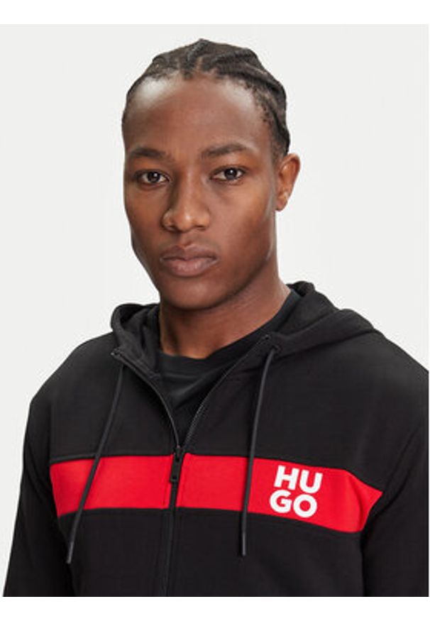 Hugo - HUGO Dres DapieDoaky 50485042 Czarny Regular Fit. Kolor: czarny. Materiał: bawełna