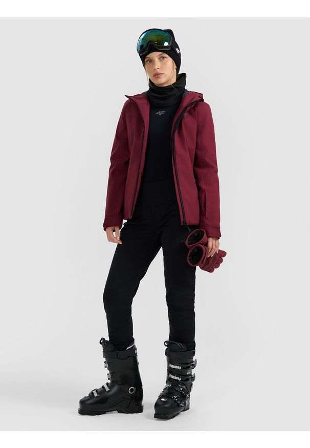 4f - 4F Kurtka narciarska membrana 5000 damska - burgundowa M. Kolor: czerwony. Materiał: materiał. Sezon: zima