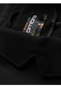 Ombre Clothing - Marynarka męska SLIM z dzianiny o subtelnej strukturze – czarna V2. Okazja: do pracy. Kolor: czarny. Materiał: dzianina. Wzór: kolorowy. Styl: klasyczny #13