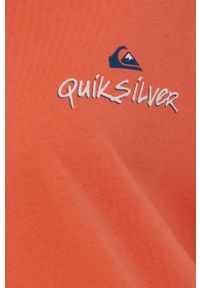 Quiksilver t-shirt bawełniany kolor pomarańczowy. Kolor: pomarańczowy. Materiał: bawełna. Wzór: nadruk #4