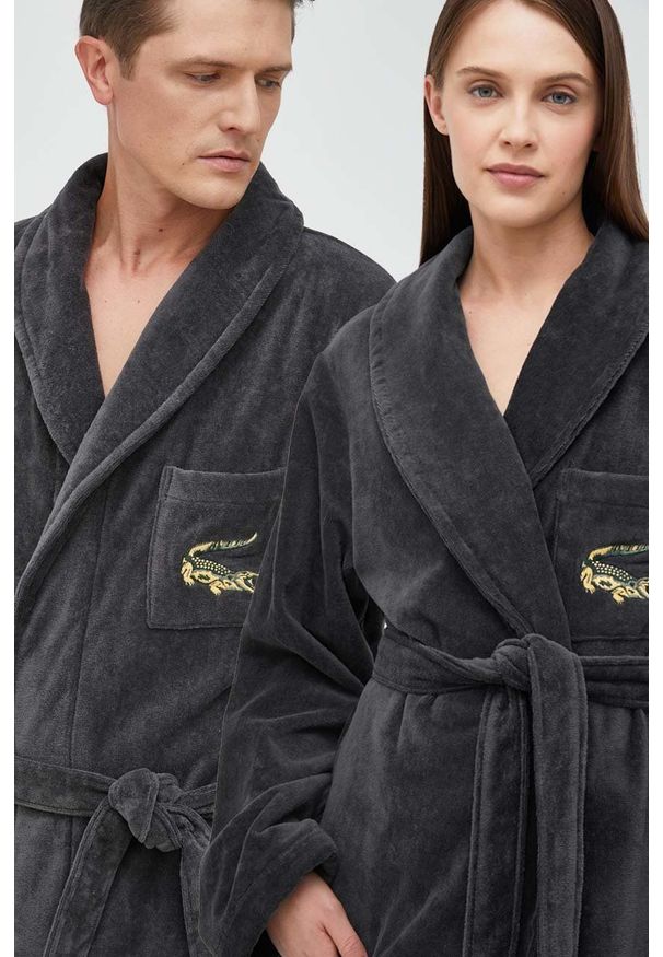 Lacoste szlafrok kolor szary. Kolor: szary